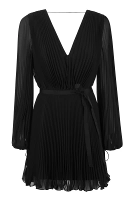 Pleated Chiffon Minidress