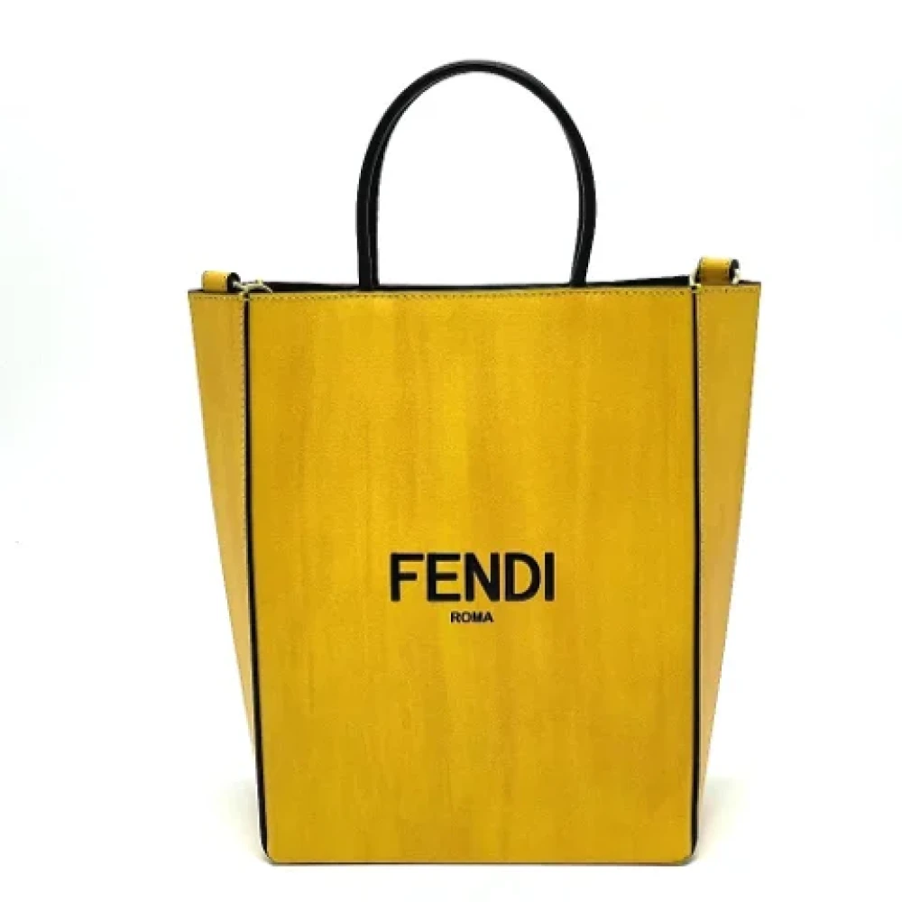 Fendi Vintage Pre-owned Leather fendi-bags Yellow Dames