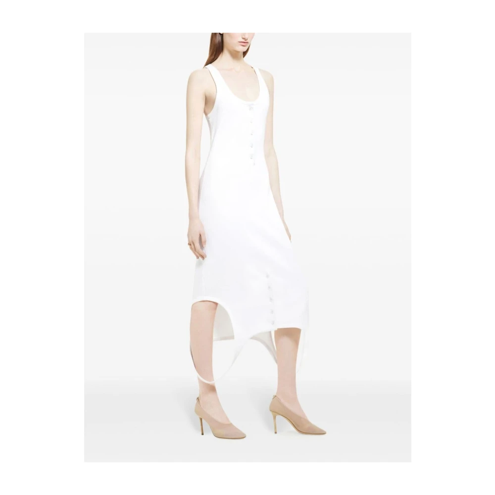 Courrèges Witte Gebreide Mouwloze Jurk Racerback White Dames