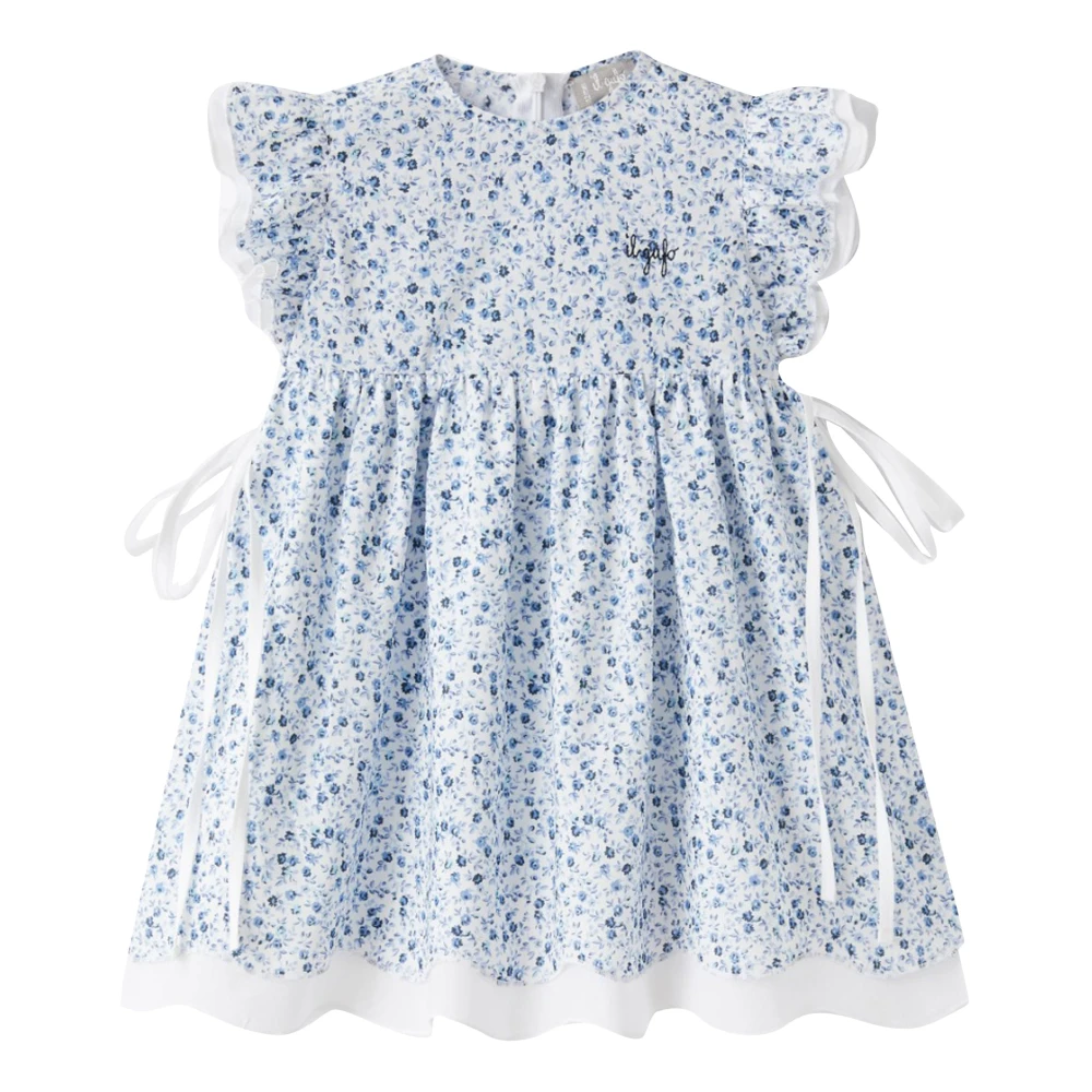 Il Gufo Boys Blue Dresses, 18 M, Printed Voile Cotton Dress