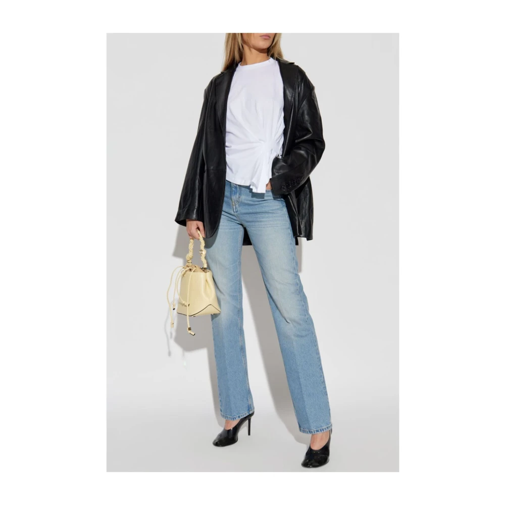 Victoria Beckham Witte T-shirt met Ruches White Dames