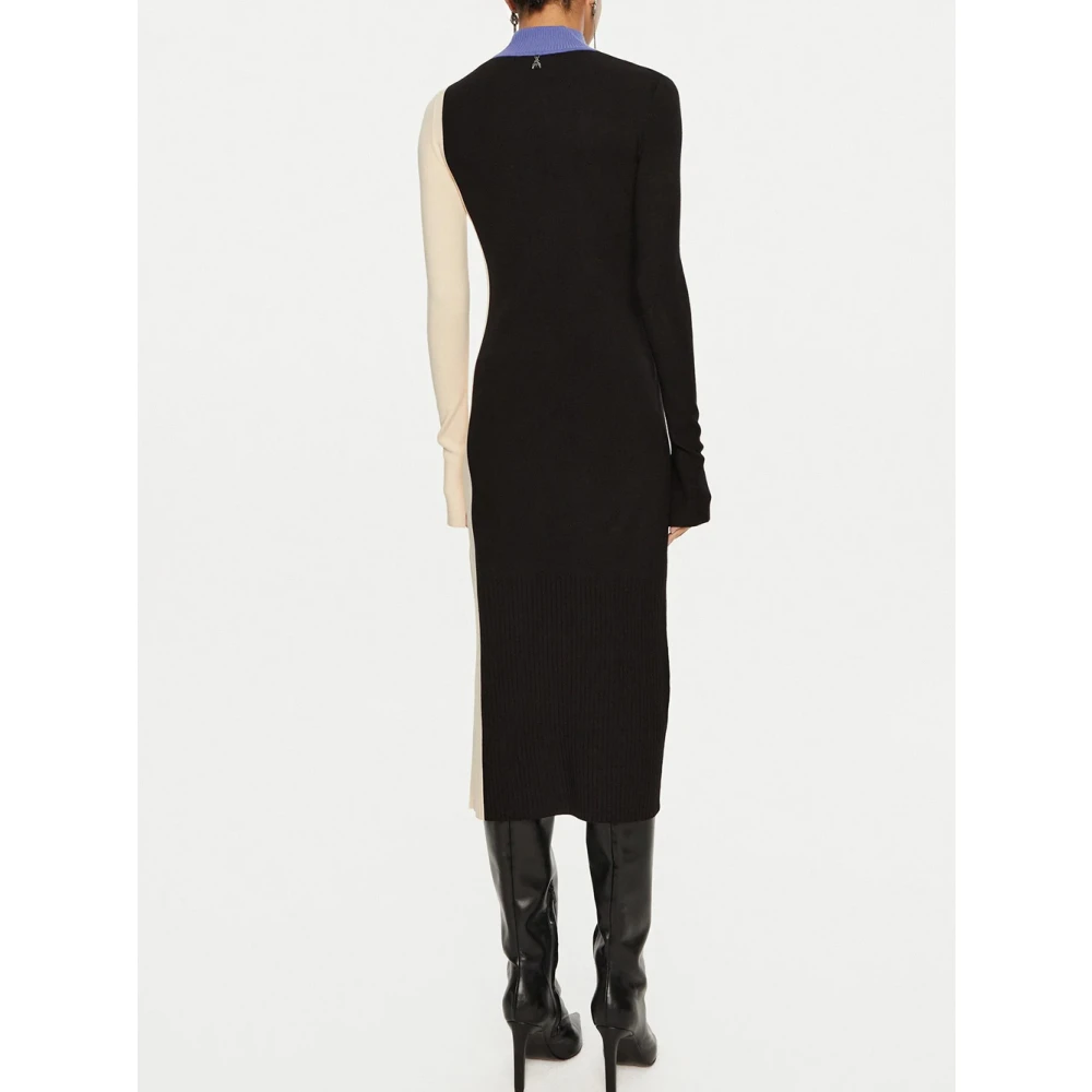 PATRIZIA PEPE Multicolor Midi Jurk met Slim Fit Black Dames