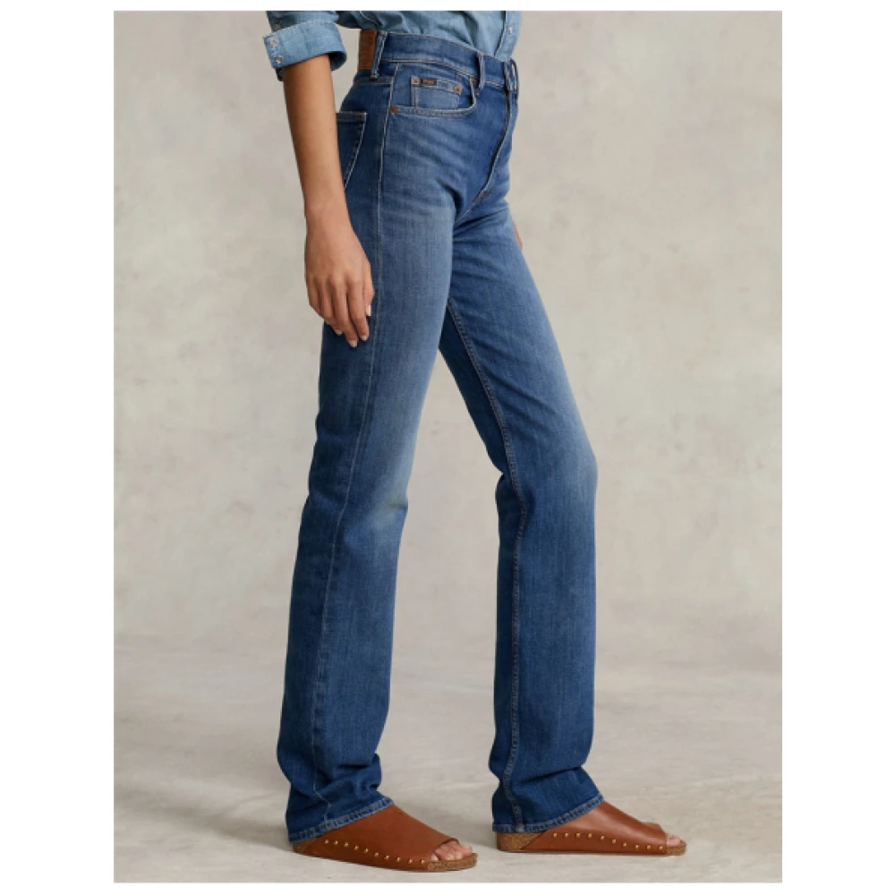 Polo Ralph Lauren High-waisted Straight Leg Jeans Blue Dames
