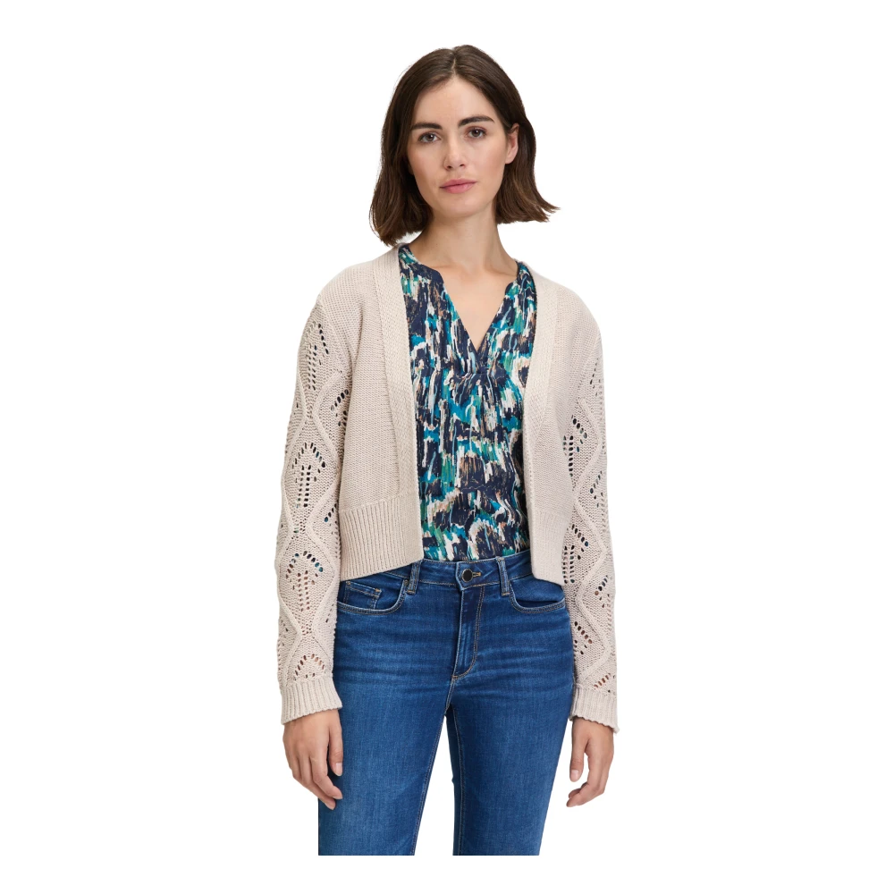 Betty & Co Chunky Gebreid Vest Beige Dames
