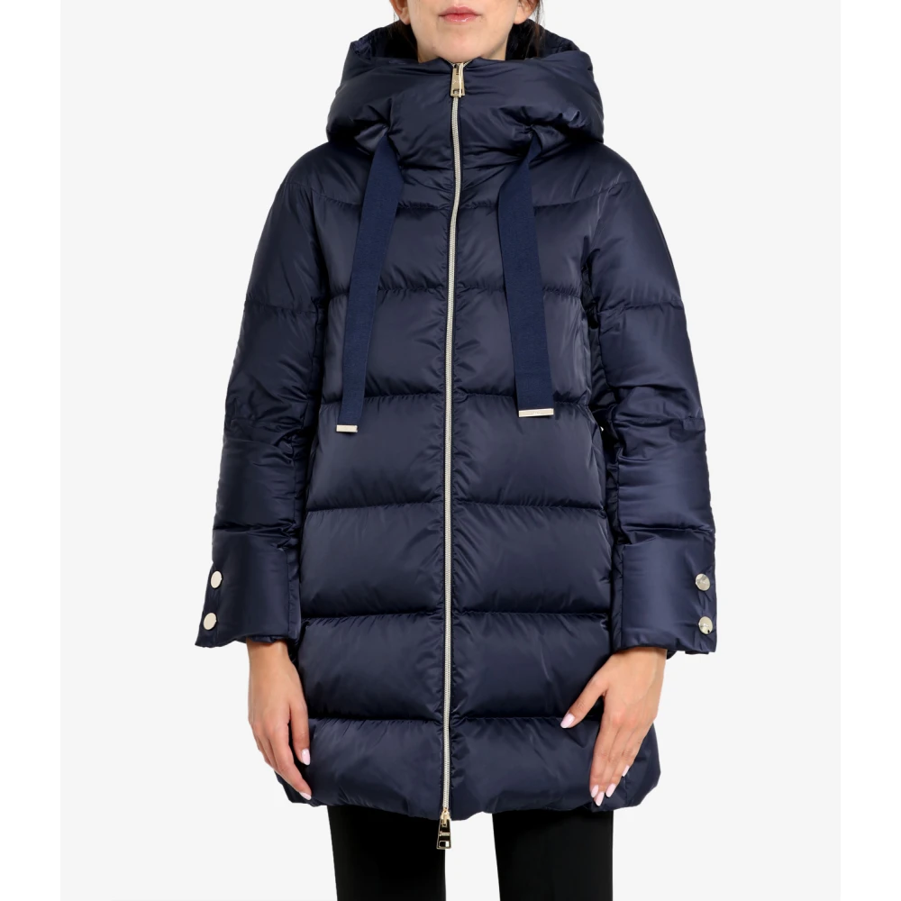 Herno Blauwe Glanzende Donsjas Blue Dames