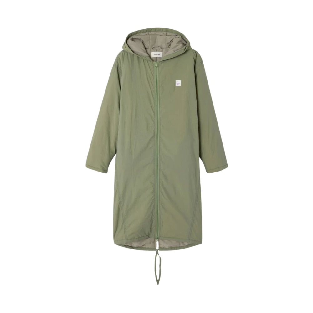 American Vintage Women's Green Rain Jackets,, Long Sleeve Parka For Extra Small