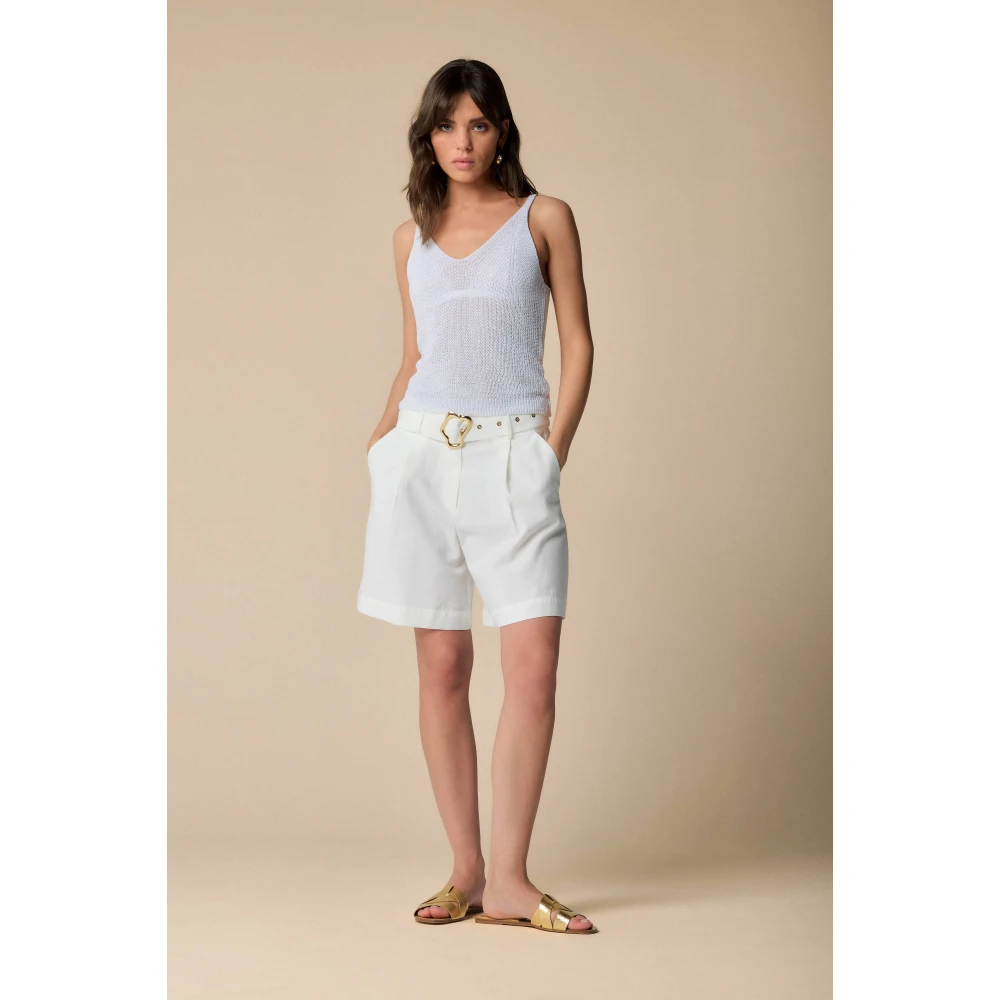 Kocca Stijlvolle V-hals gebreide kleding White Dames
