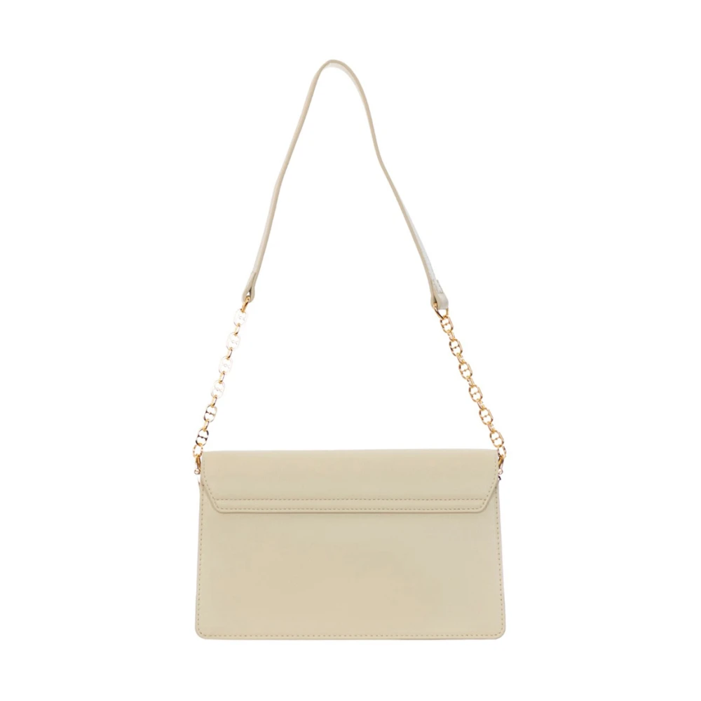 Moschino Ivoor Schoudertas met Gouden Details Beige Dames