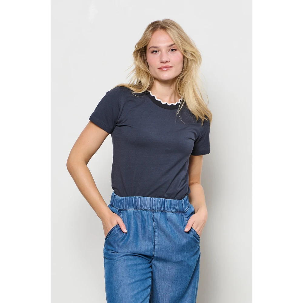 &Co Woman Wijde Broek Zomerse Stijl Blue Dames