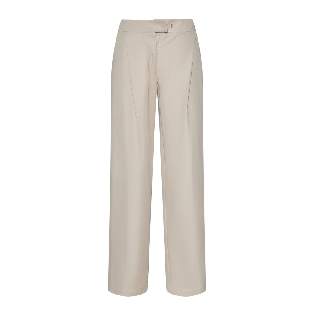 Silvian Heach Femme Beige Pantalons, Taille: 34 Fr Wide Pantalons
