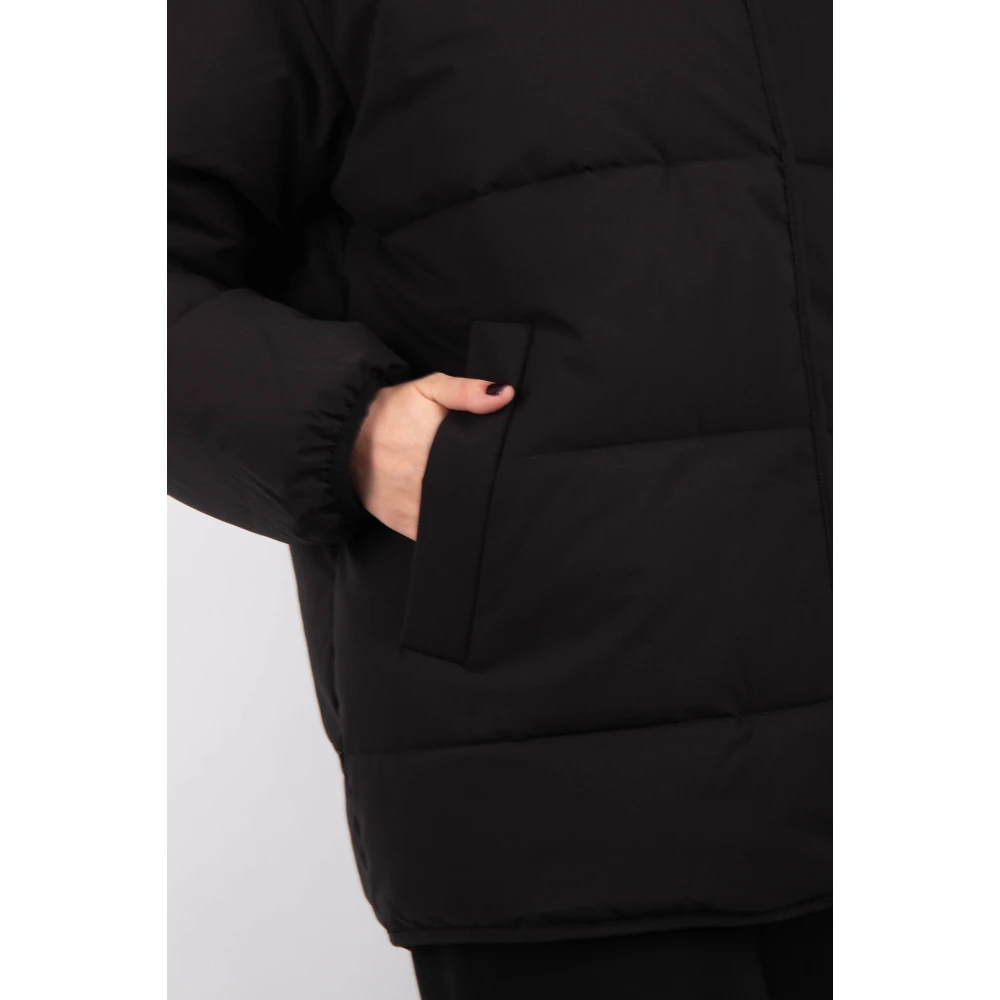 Edwin Zwarte Pufferjas Mella Black Dames