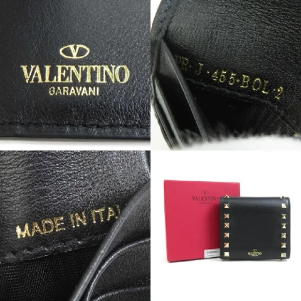 Valentino Vintage Pre-owned Leather wallets Black Dames