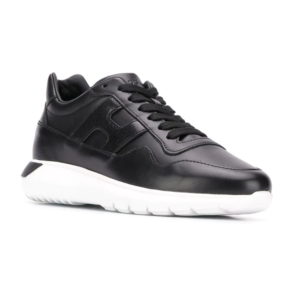 Hogan Zwarte Leren Sneakers Black Dames