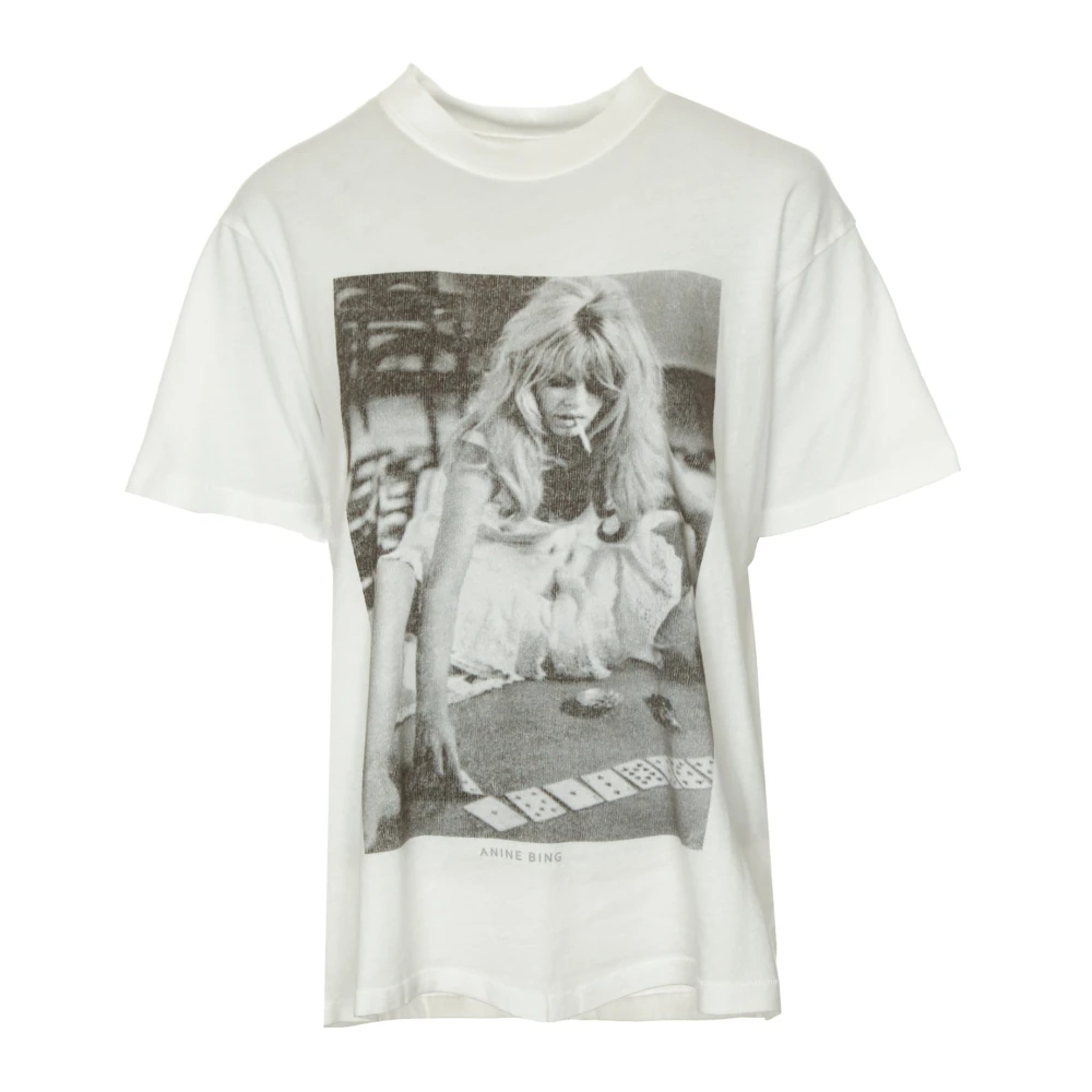 Anine Bing Brigitte Bardot Print T-shirt White Dames