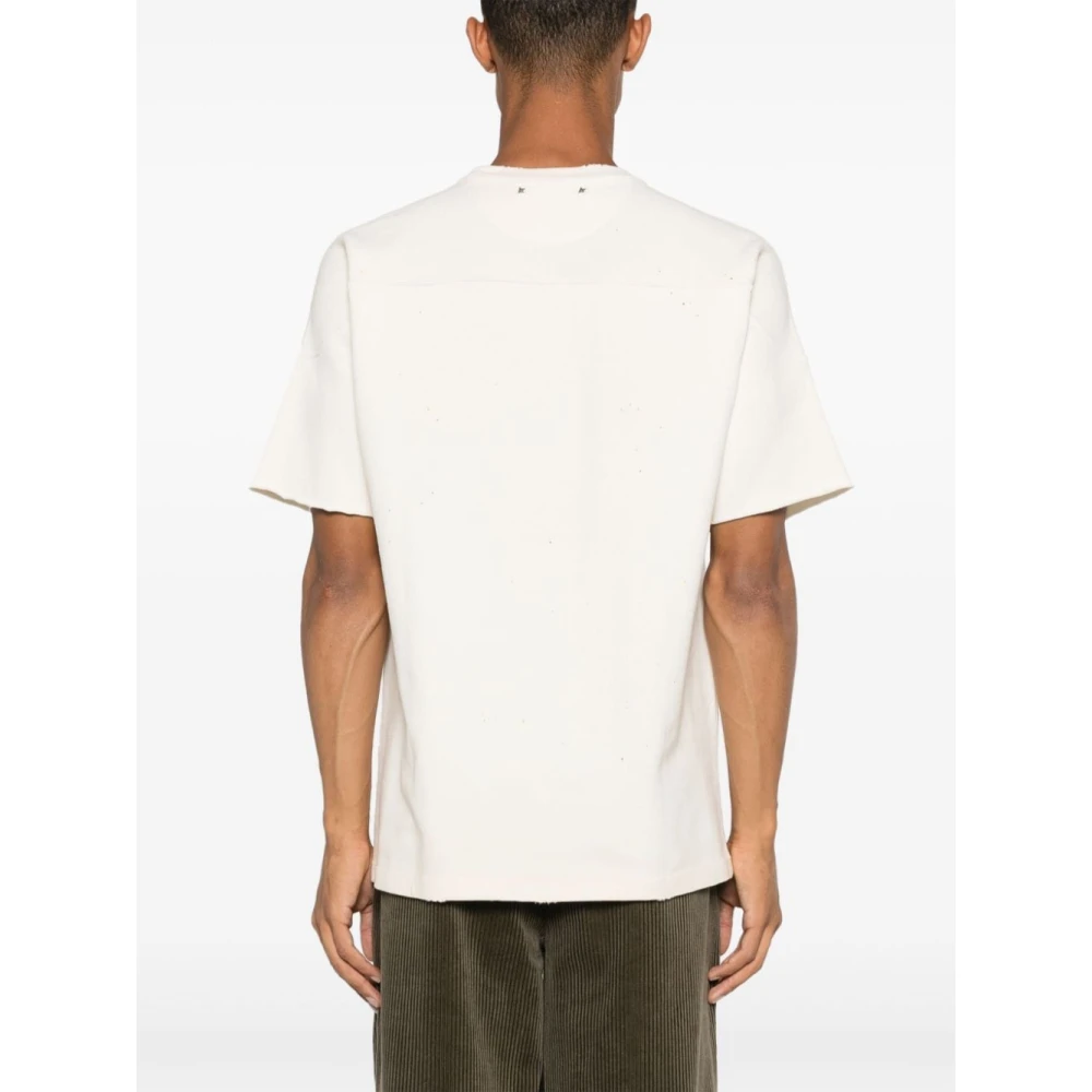 Golden Goose Wit Grafische Print Crew Neck T-shirt White Heren