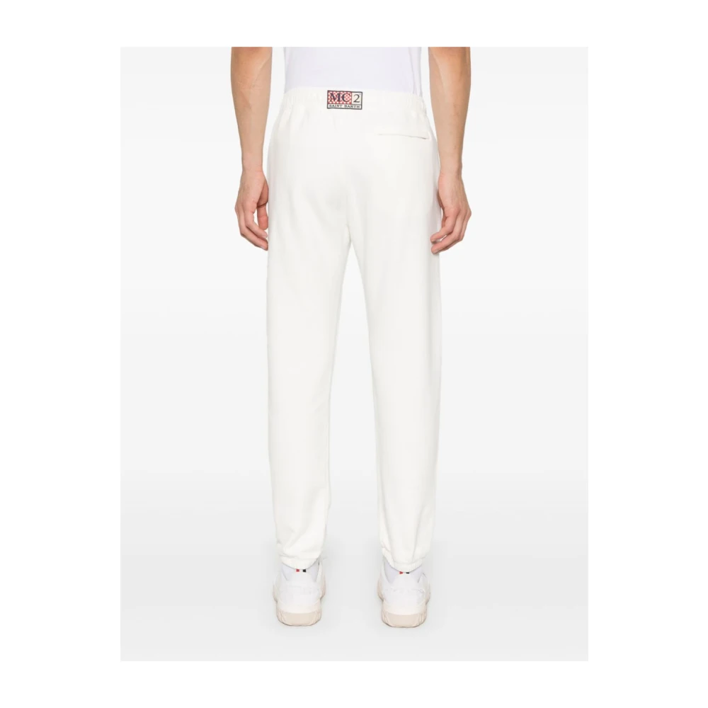 MC2 Saint Barth Witte katoenen broek met logoborduursel White Heren