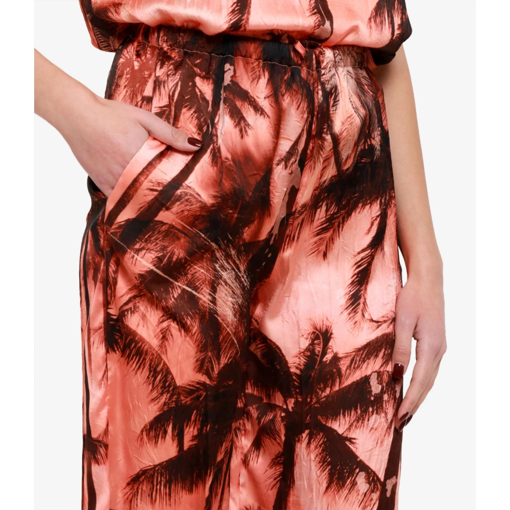 Erika Cavallini Roze Bedrukte Broek Rechte Pasvorm Multicolor Dames