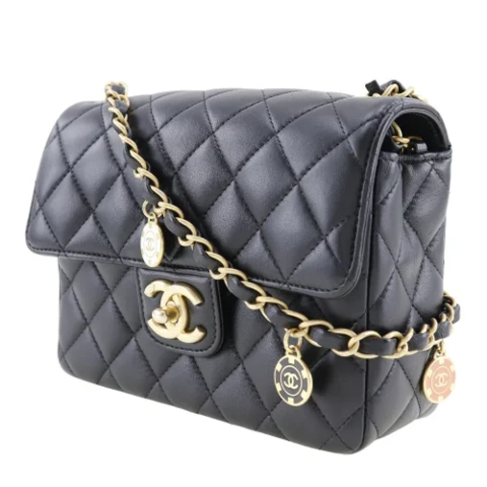 Chanel Vintage Pre-owned Leather shoulder-bags Black Dames