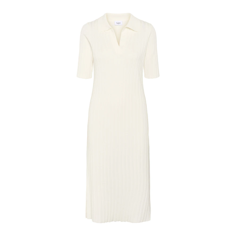 Saint Tropez Polo Jurk met Korte Mouwen Beige Dames