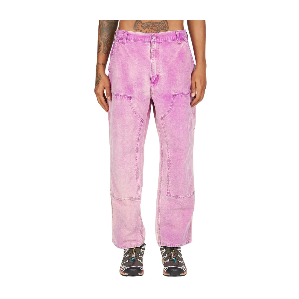 Notsonormal Men's Purple Straight Fit Jeans, S, Washed Denim Working Jeans