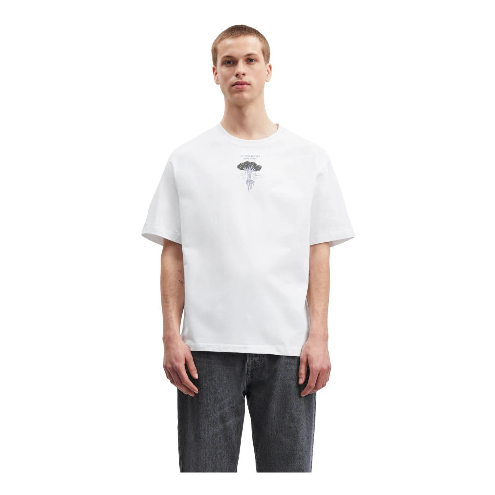 Samsøe Relaxed T-shirt met korte mouwen en kunstwerkprint White Heren