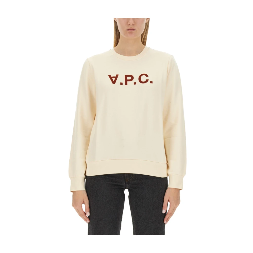 A.p.c. Klassieke 'Live' Sweatshirt Beige Dames