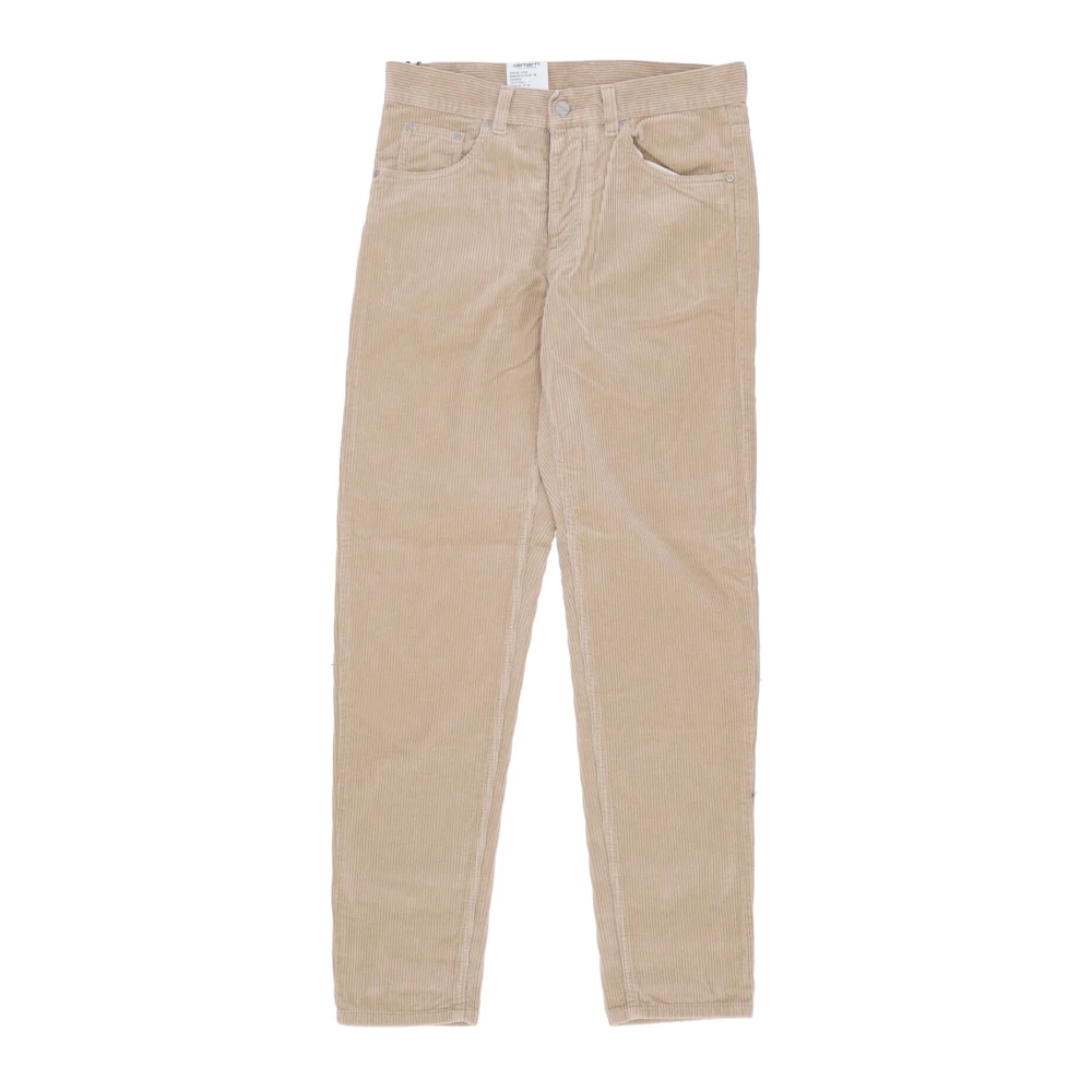 Carhartt WIP Fluwelen Lange Broek Heren Regular Fit Beige Heren