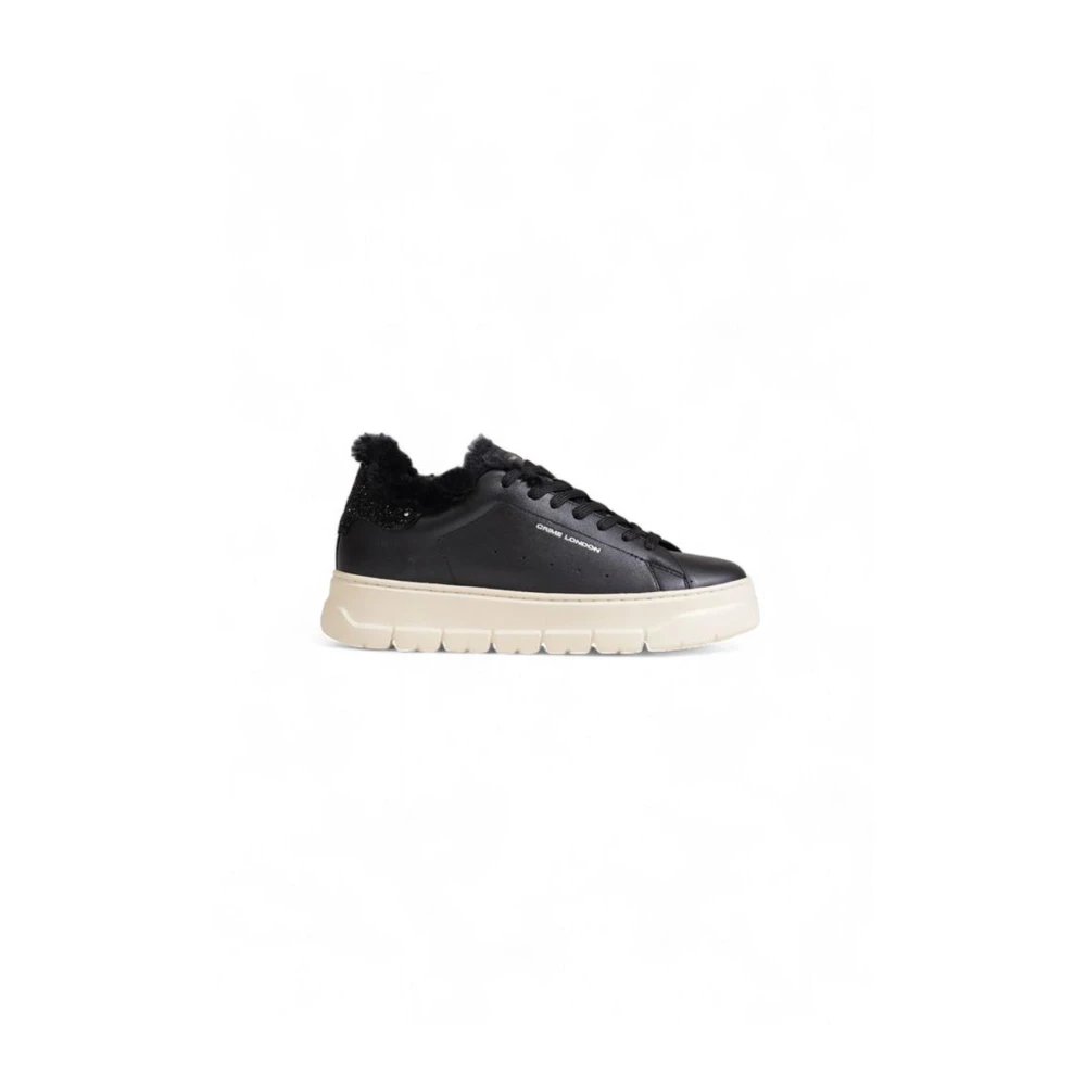 Crime London Svart läder sneaker damskor Black, Dam