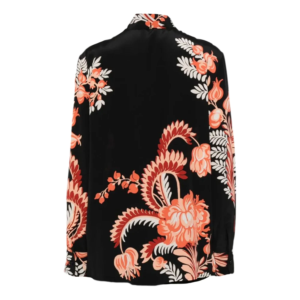 ETRO Bloemenprint Zijden Shirt Zwart Multicolor Dames