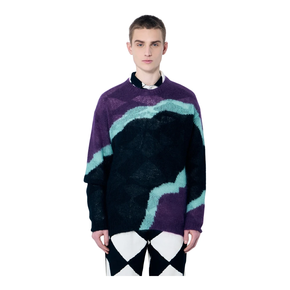 Nòmarythm Textile Multicolor Handstickad Tröja I Mohairblandning