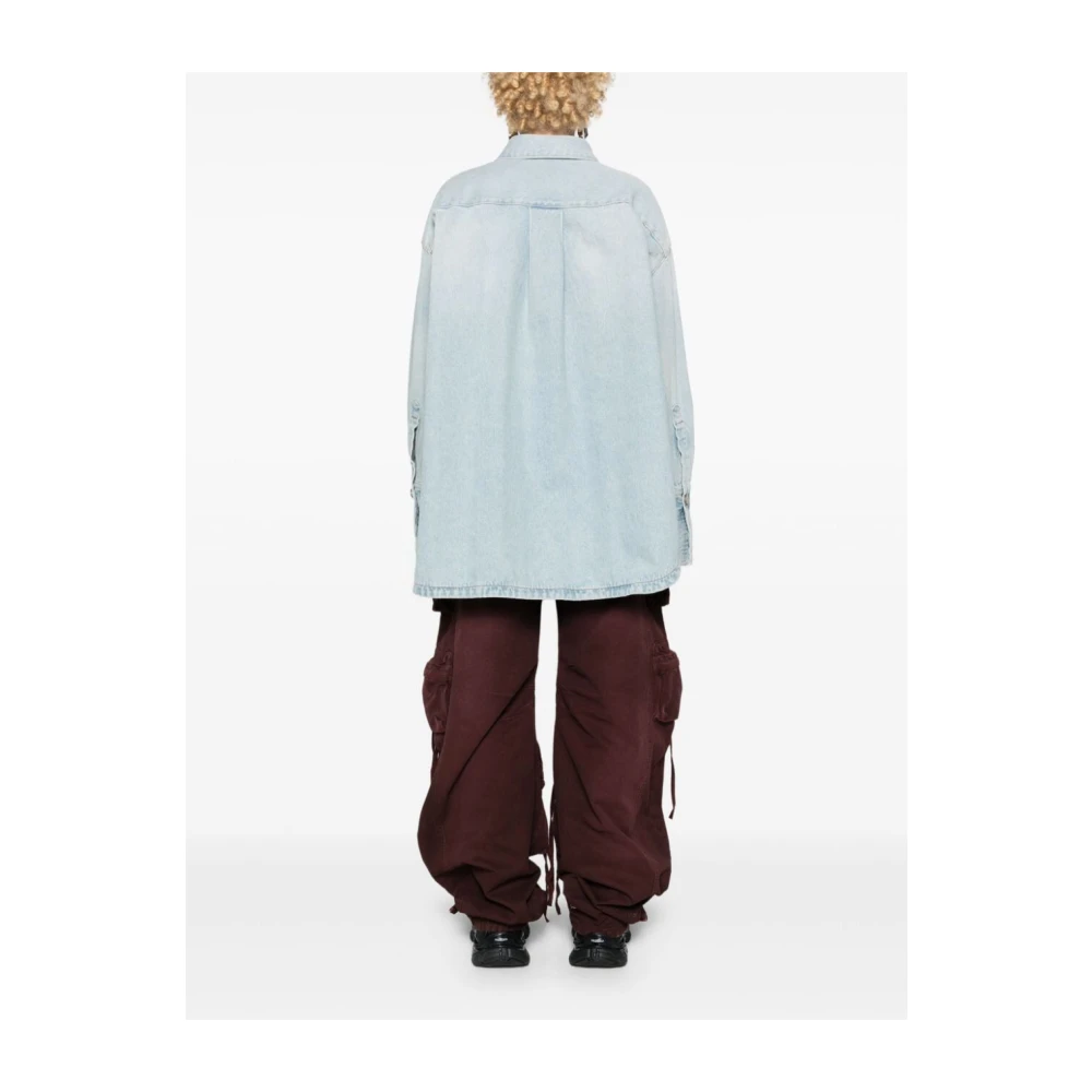 The Attico Lichtblauwe Denim Korte Jas Blue Dames