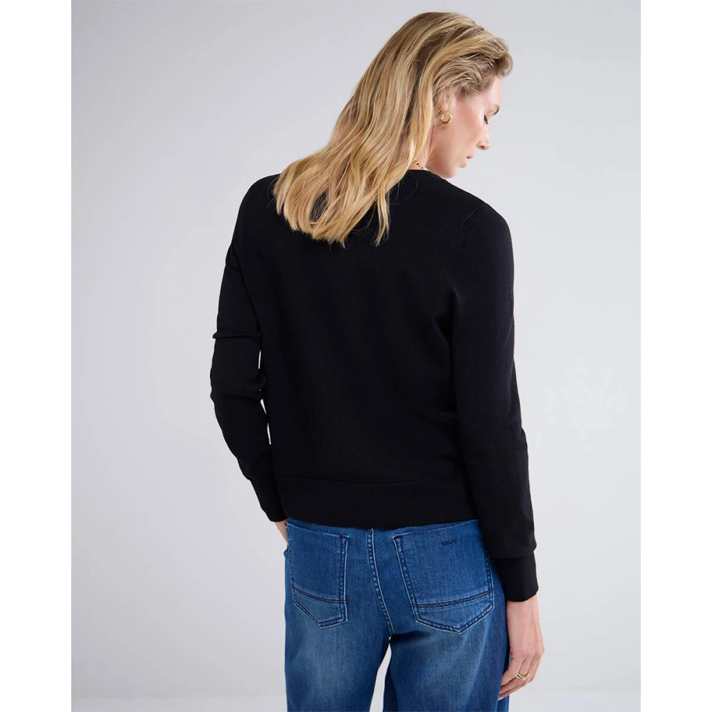 Summum Woman Bordeaux Gebreid Vest Black Dames