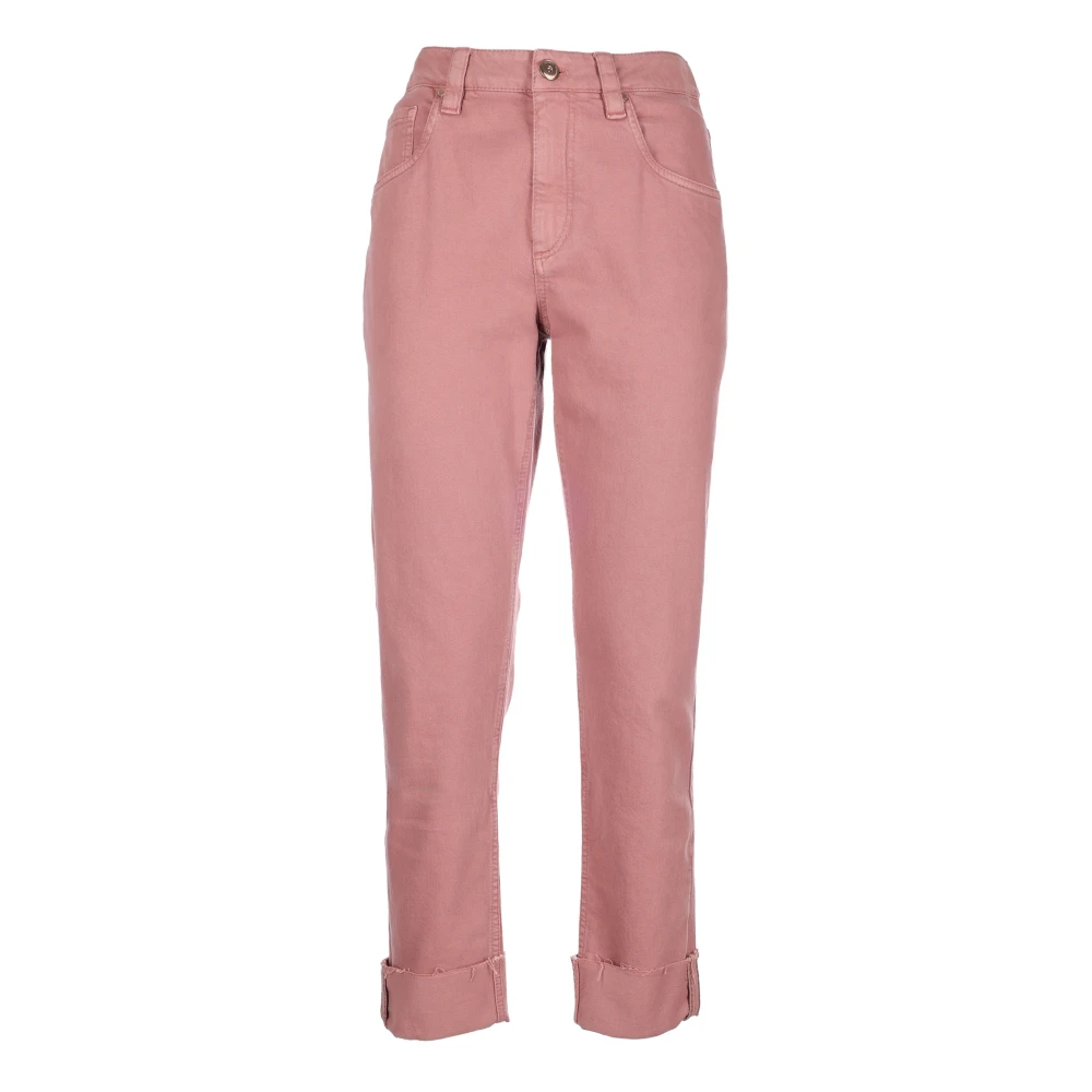 BRUNELLO CUCINELLI Straight Leg Jeans Pink Dames