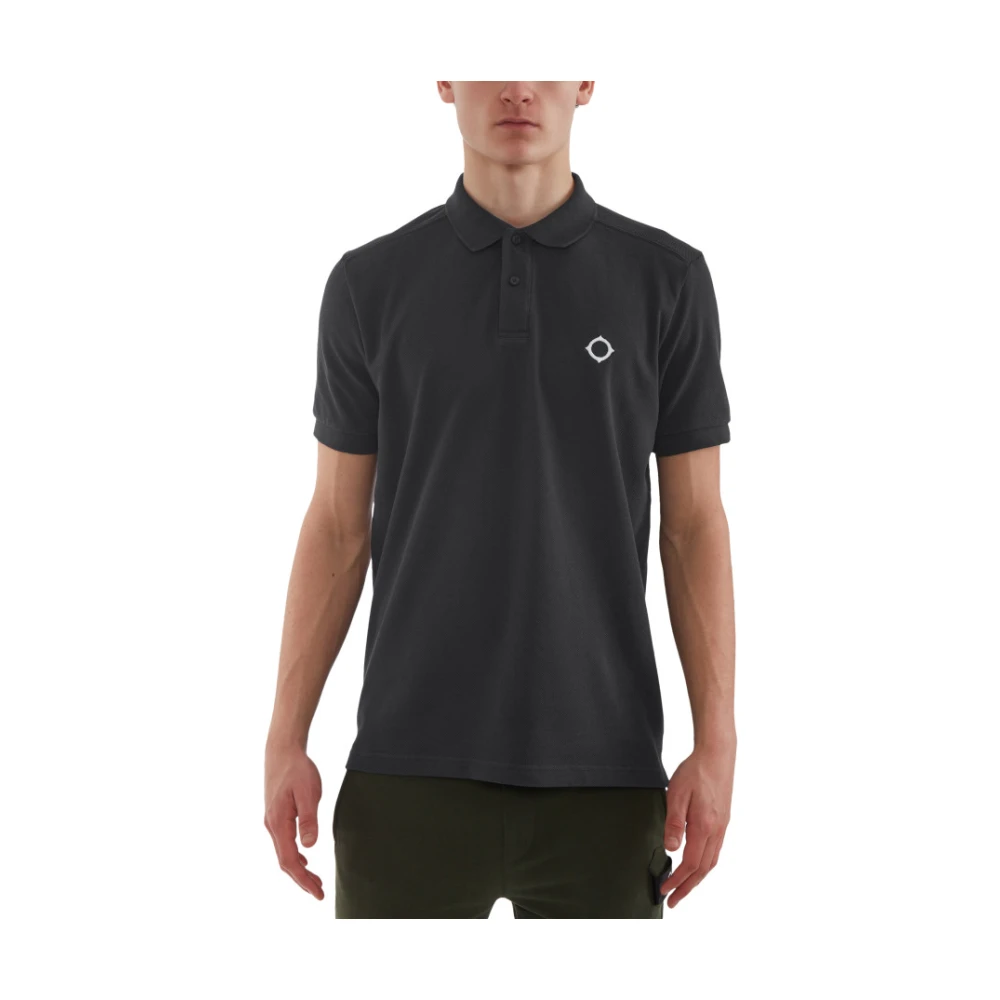 Ma.strum Zwarte Piqué Polo Shirt Korte Mouw Black Heren