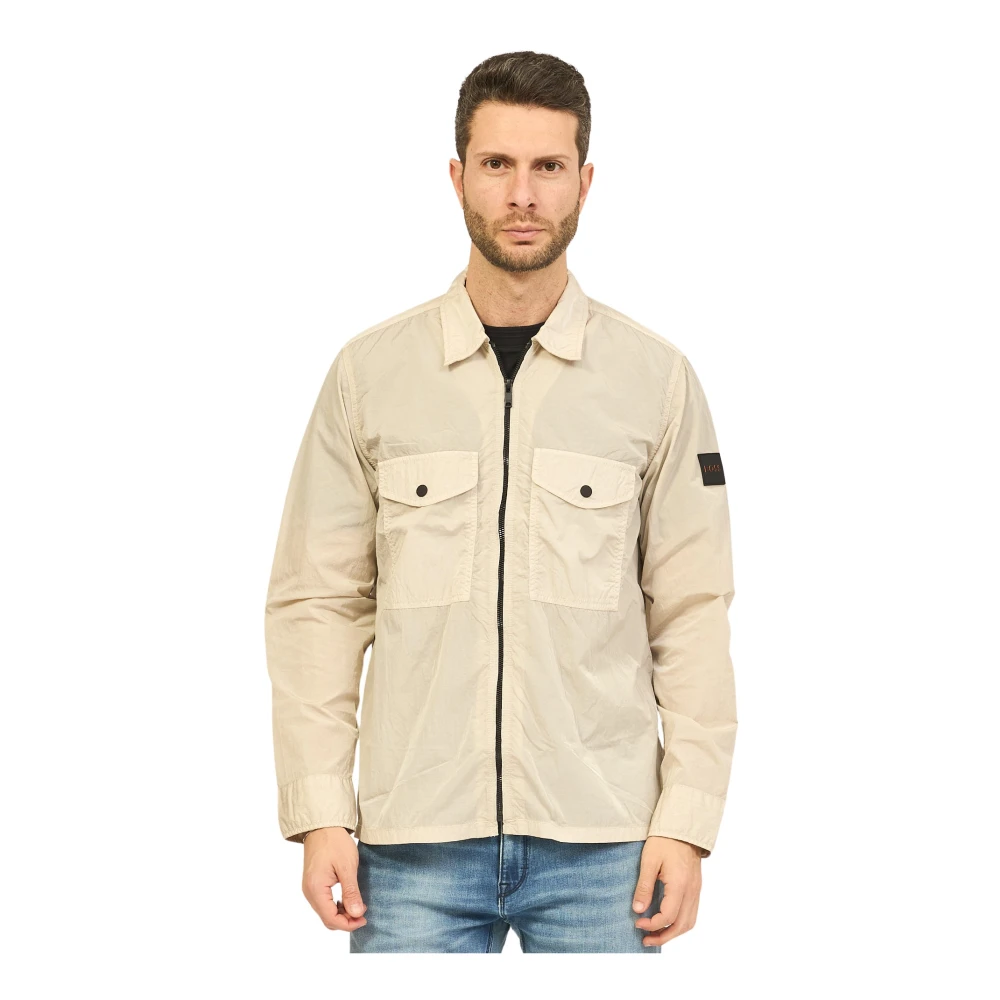 Hugo Boss Lichtgewicht Lovel-Zip Beige Jas Beige Heren