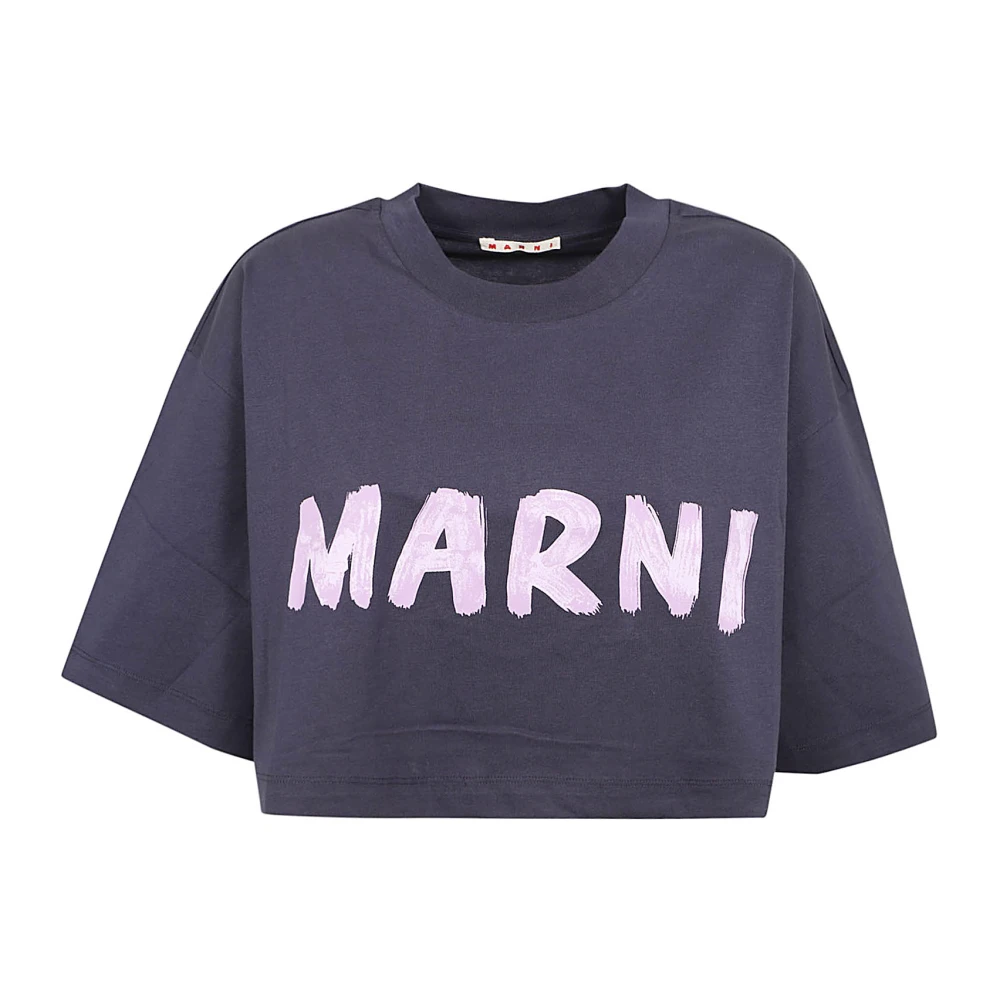 Marni Blublack T-Shirt voor modebewuste vrouwen Blue Dames