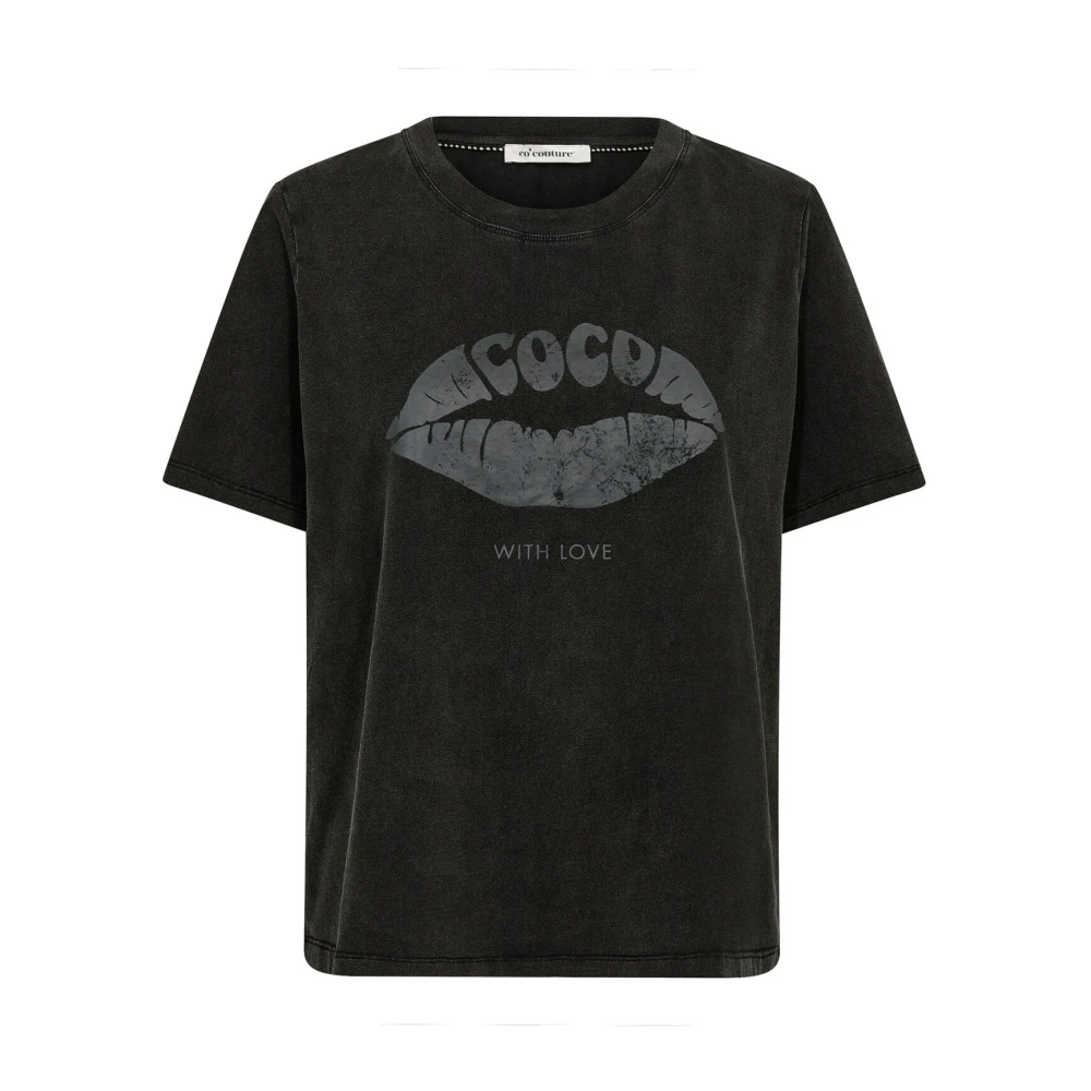 Co'Couture Acid Kiss Tee met Print Black Dames