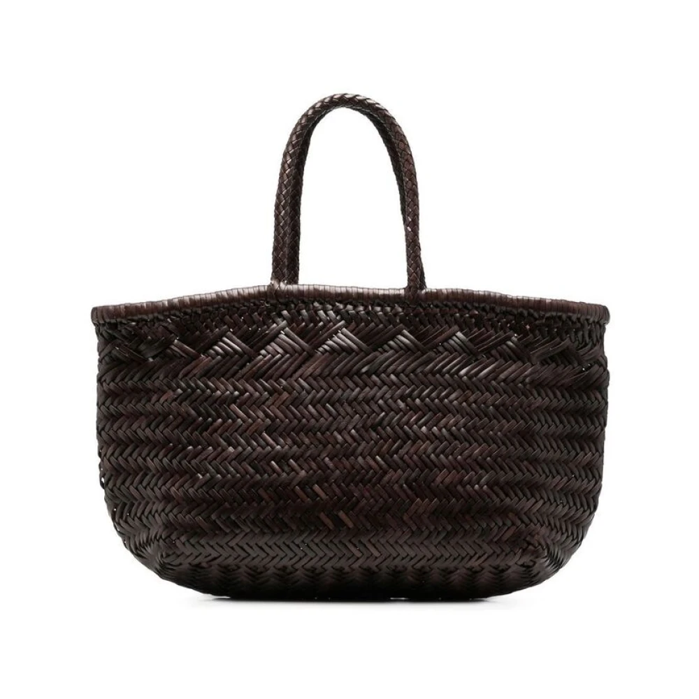 Dragon Diffusion Bruin Leren Geweven Tote Tas Brown Dames