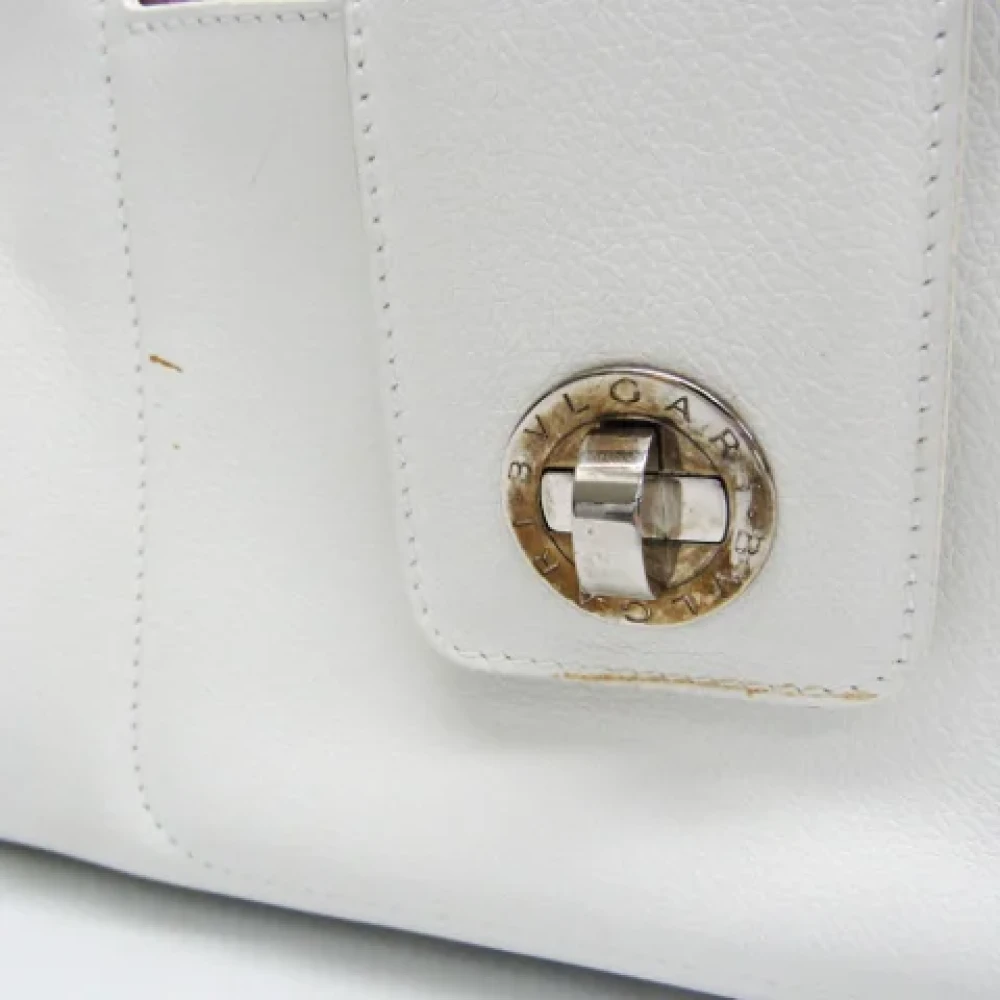 Bvlgari Vintage Pre-owned Leather handbags White Dames