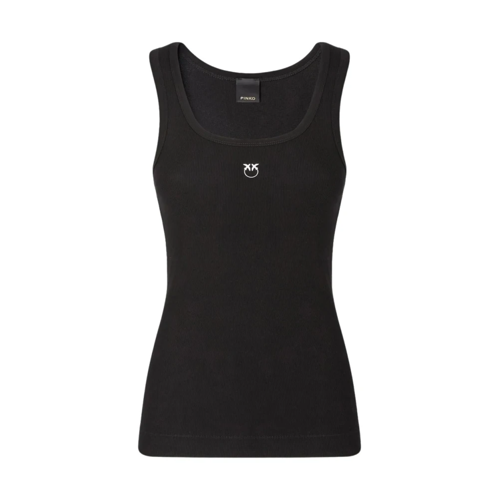 Pinko Donna Nero Canotta In Maglia A Coste - Immagine 3