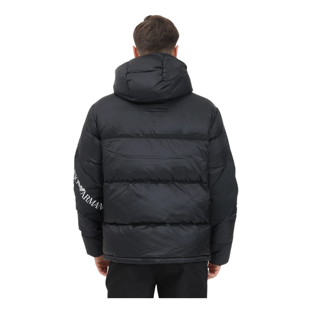 Emporio Armani EA7 Gewatteerde Zwarte Pufferjas Heren Black Heren