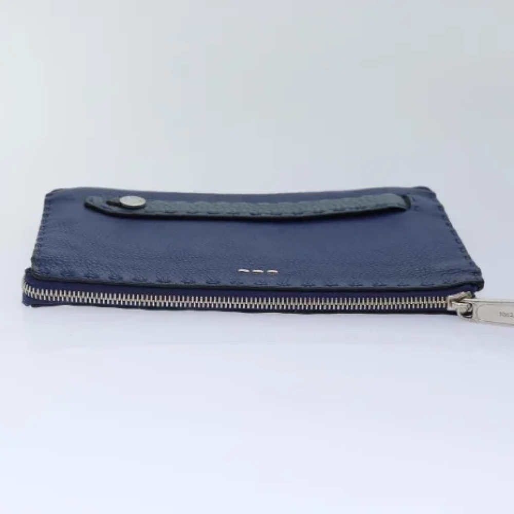 Fendi Vintage Pre-owned Leather clutches Blue Dames