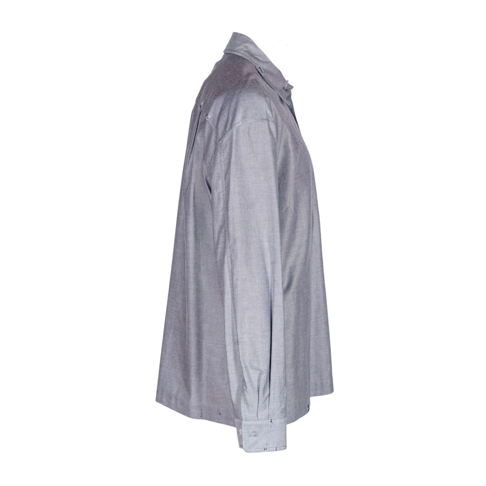 Mauro Grifoni Heren Katoenen Overhemd met Franse Kraag Gray Heren