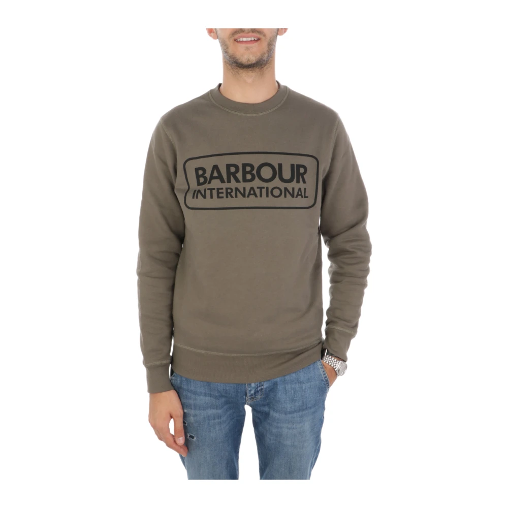 Barbour Tränings T-shirt, Kh71 Stor Logo Sweat Brown, Herr