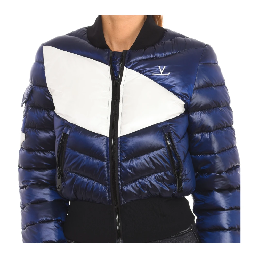 Vuarnet Gewatteerde jas met ronde hals rits Blue Dames