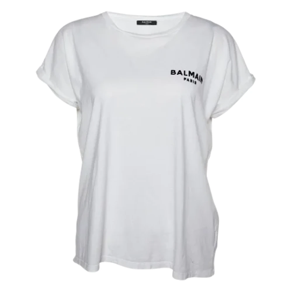 Balmain Pre-owned Cotton tops White Dames