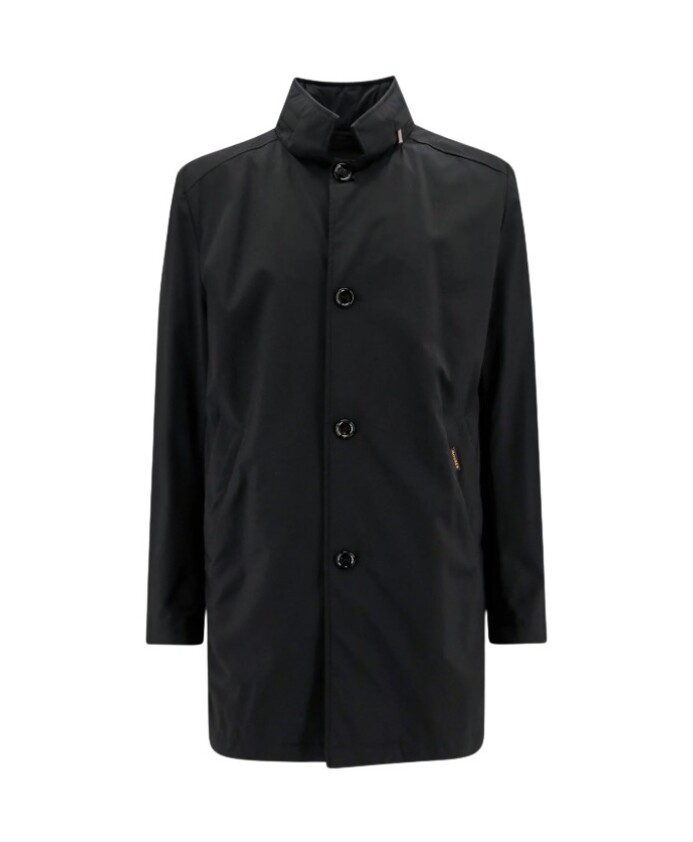 veste-noire-deperlante-avec-capuche-cachee