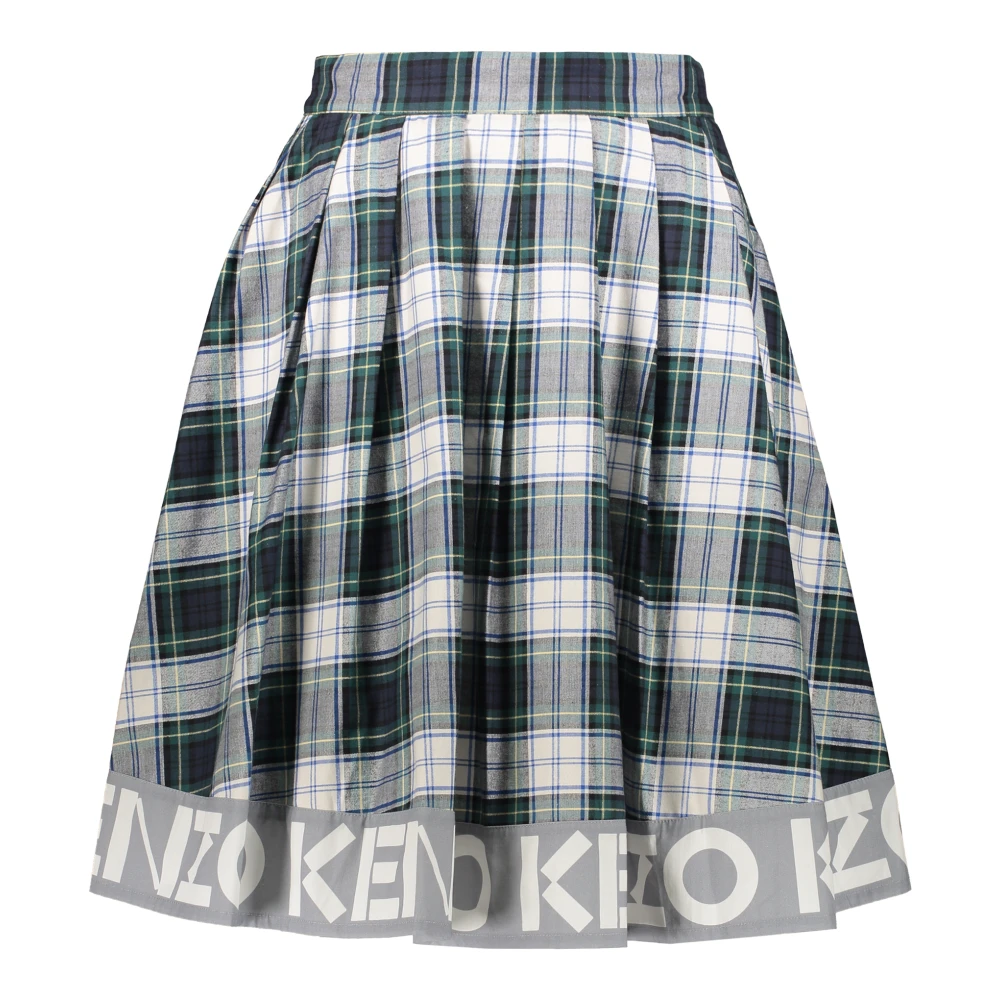 Kenzo Geplooide Katoenen Midi Rok Green Dames