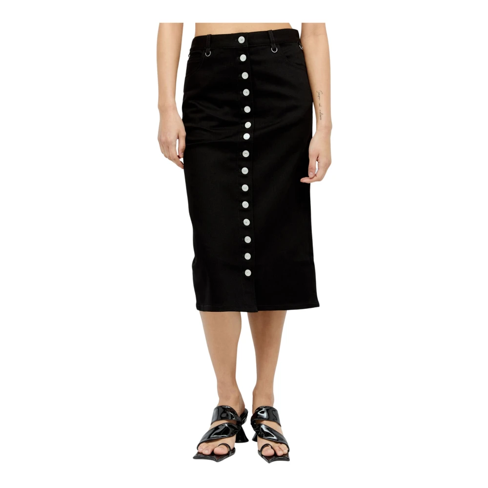 Courrèges Women's Black Multiflex Denim Midi Skirt - Midi Skirts - Xs - Skirts