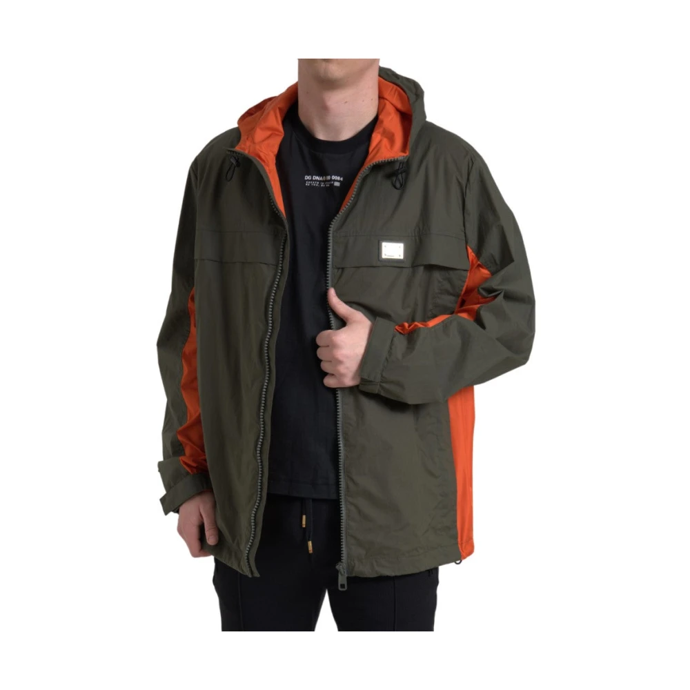 Dolce & Gabbana Elegante hoodie in groen en oranje Green Heren